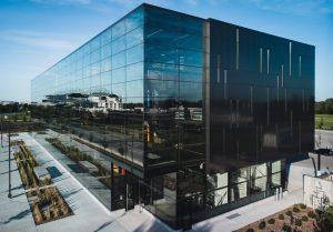 Photo of a dark and modern geothermal building